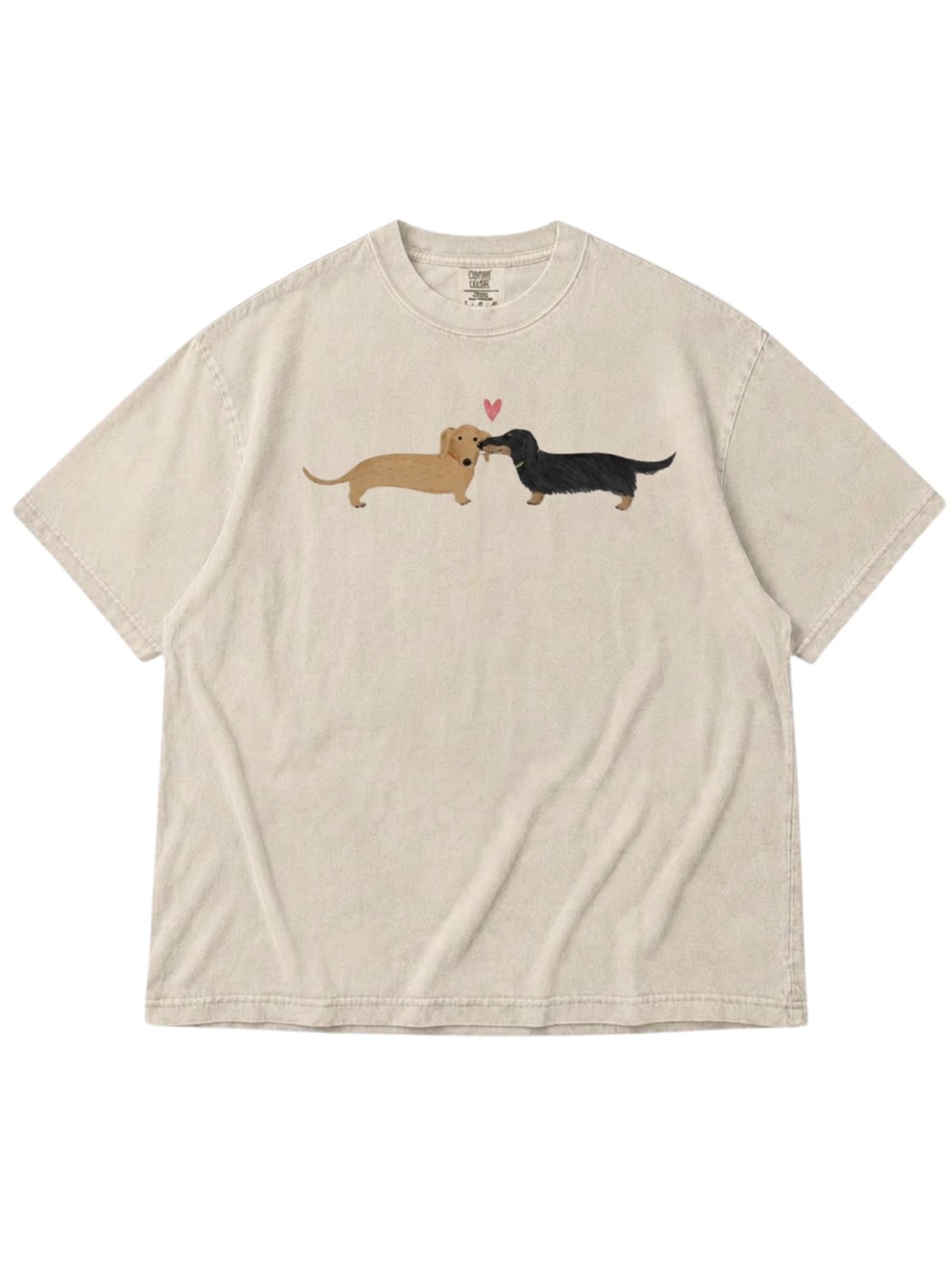 Comfort Colors Ivory Tee with Dachshund Love Graphic